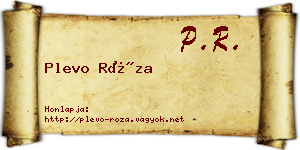 Plevo Róza névjegykártya